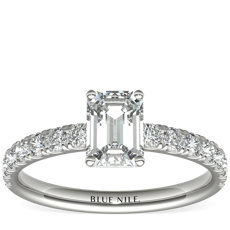 Scalloped Pavé Diamond Engagement Ring in Platinum (0.38 ct. tw.)